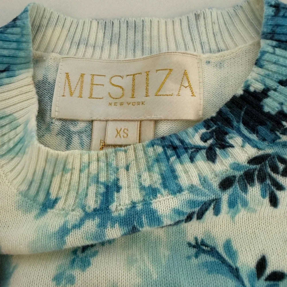 NWT Mestiza Phoebe Blue Toile Scenic Knit Sweater Storybook - Picture 6 of 11